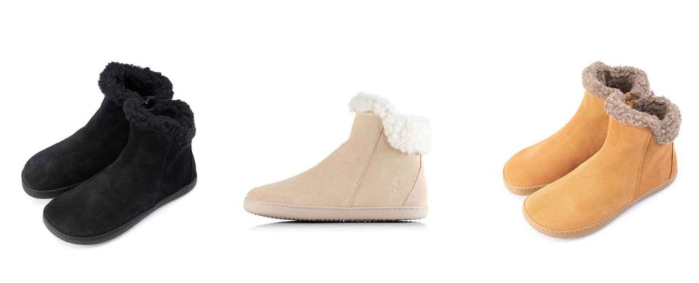 Shapen Fluffy Barefoot Ankle Boots | Happy Little Soles UK