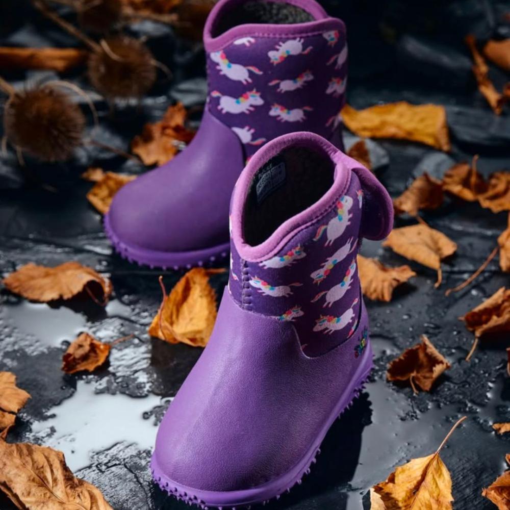 Grubs Muddies Waterproof Thermal Boots In Unicorn Violet | Happy Little Soles 