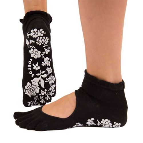 ToeToe Anti-Slip Serene Ankle Toe Socks Black | Happy Little Soles UK