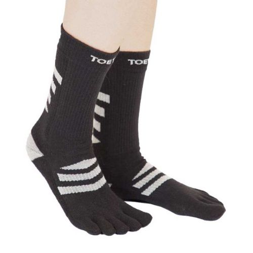 ToeToe Outdoor 3D Wool Terry Walker Toe Socks Black Grey | Happy Little Soles UK