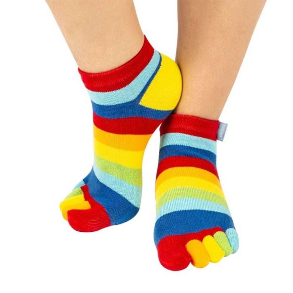 ToeToe Essential Anklet Toe Socks Striped Rainbow | Happy Little Soles UK