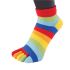 ToeToe Essential Anklet Toe Socks Striped Rainbow