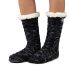 Cozy Sole Women's Cable Knit Slipper Socks Black