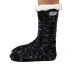 Cozy Sole Women's Cable Knit Slipper Socks Black