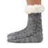 Cozy Sole Women's Cable Knit Slipper Socks Grey